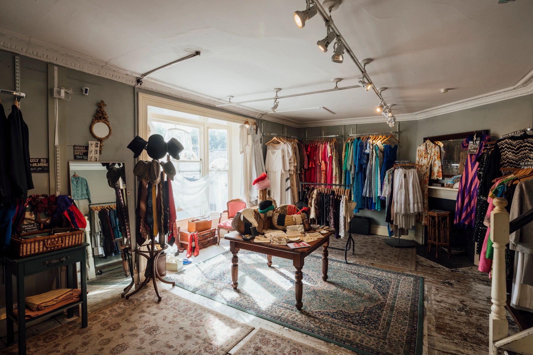 Interior view of a clothing store